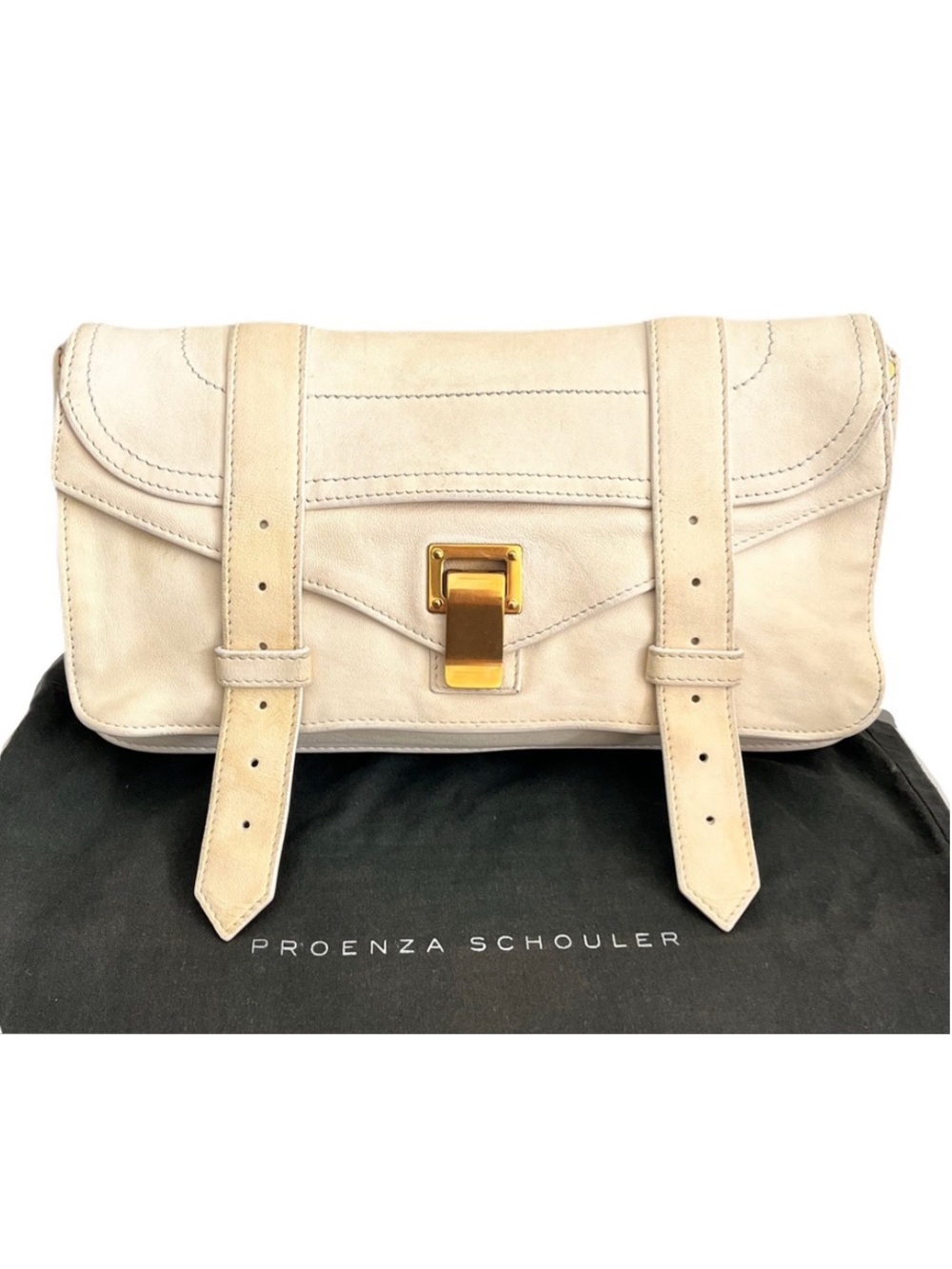 Proenza Schouler Ivory Leather PS1 Pochette Clutch